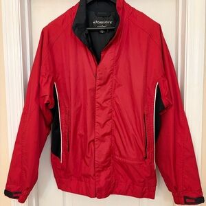 Dryjoys By Footjoy Rain Jacket Mens Red Small Golf Windbreaker Zip Up